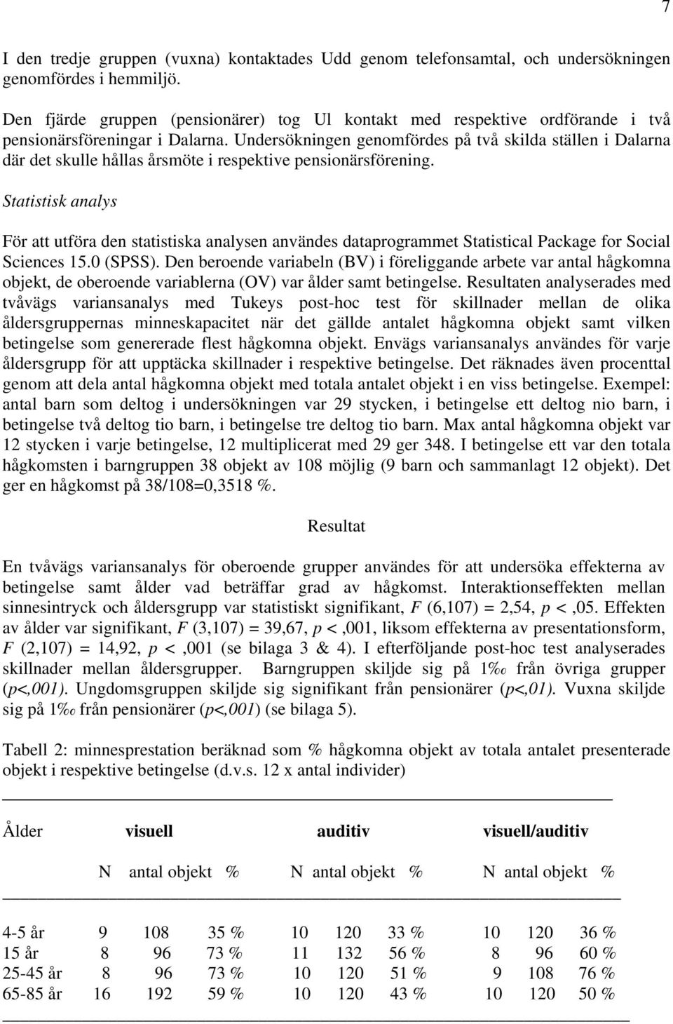 Undersökningen genomfördes på två skilda ställen i Dalarna där det skulle hållas årsmöte i respektive pensionärsförening.