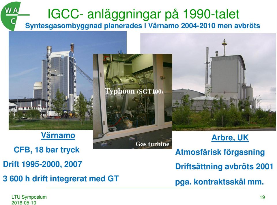 1995-2000, 2007 3 600 h drift integrerat med GT Gas turbine Arbre, UK