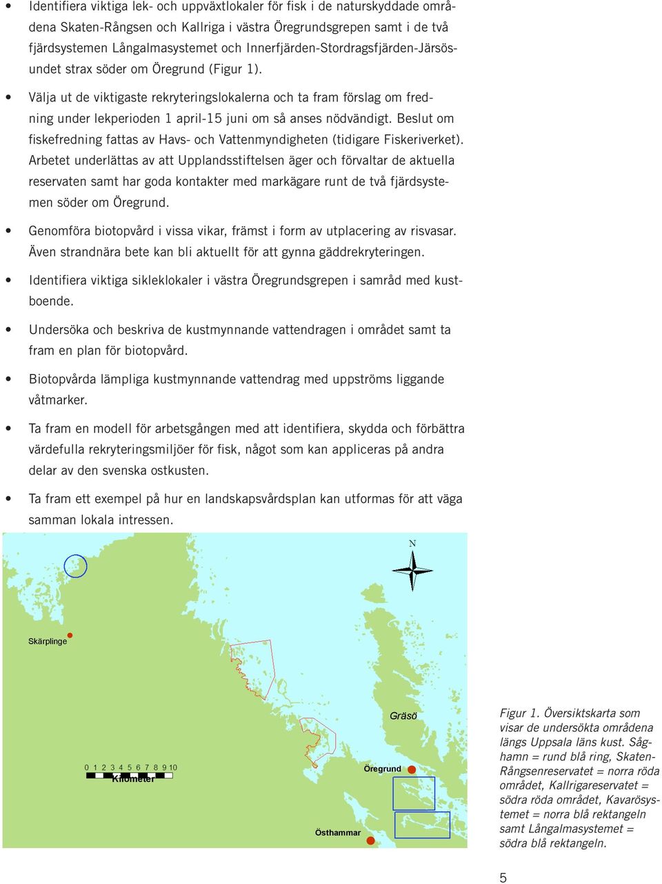 Välja ut de viktigaste rekryteringslokalerna och ta fram förslag om fredning under lekperioden 1 april-15 juni om så anses nödvändigt.