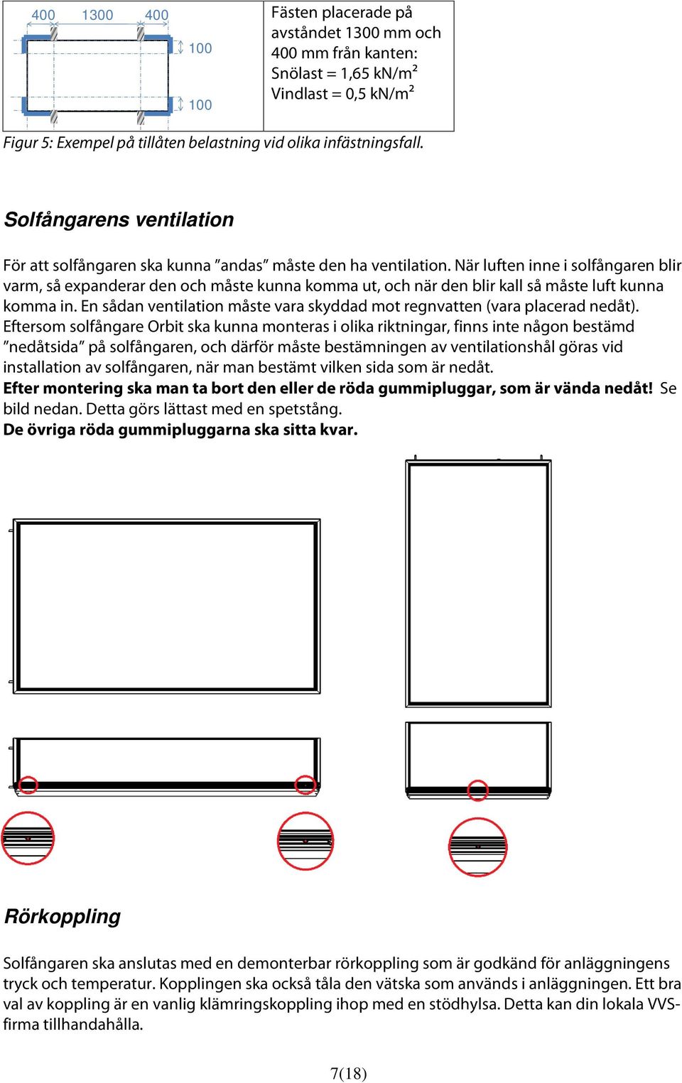 När luften inne i solfångaren blir varm, så expanderar den och måste kunna komma ut, och när den blir kall så måste luft kunna komma in.