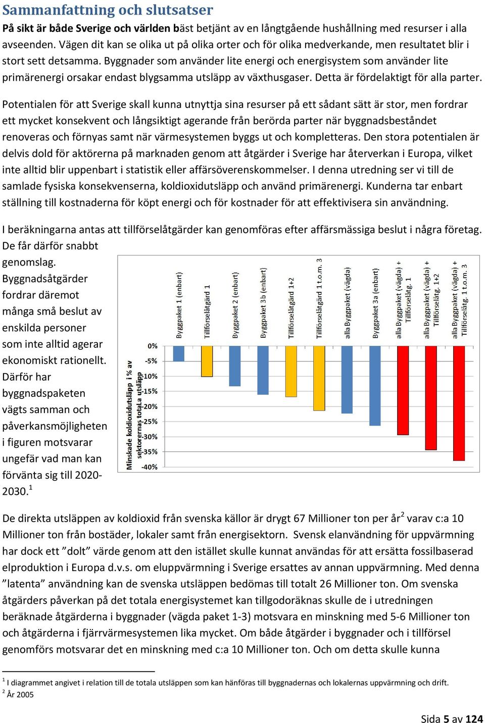 Byggnader som använder lite energi och energisystem som använder lite primärenergi orsakar endast blygsamma utsläpp av växthusgaser. Detta är fördelaktigt för alla parter.