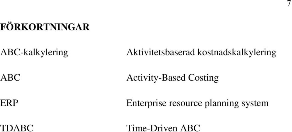 kostnadskalkylering Activity-Based