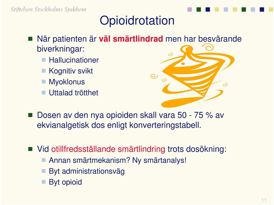 vara 50-75 % av ekvianalgetisk dos enligt konverteringstabell.