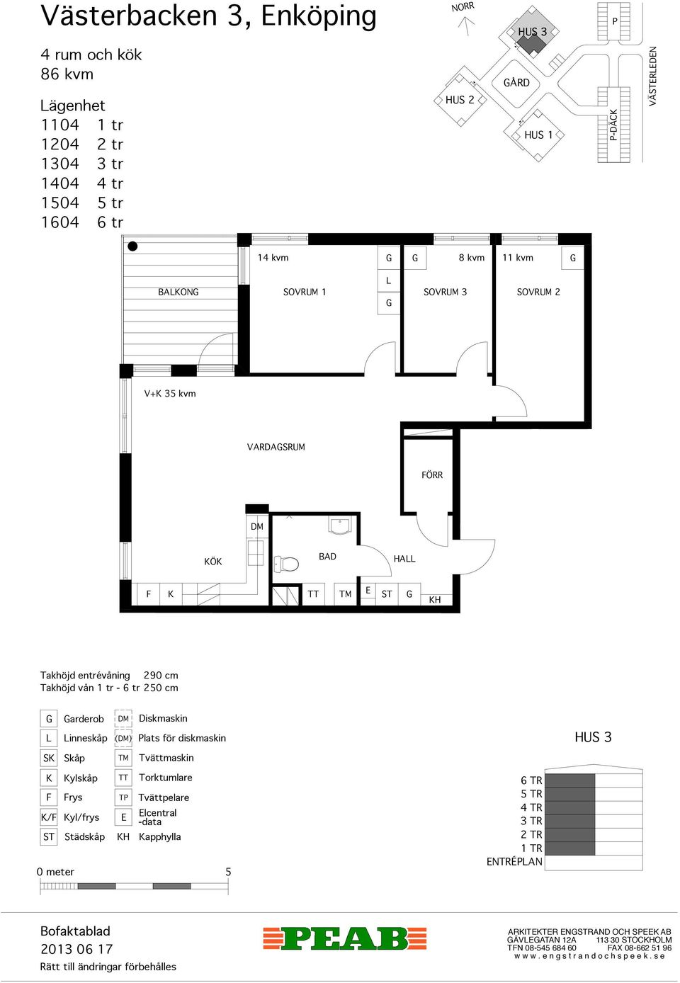 6 tr ÅRD -DÄC VÄRDN 8 kvm 11 kvm BON SOVRUM 1 SOVRUM 3 SOVRUM 2 V+ 35 kvm VRDSRUM ÖRR HISS