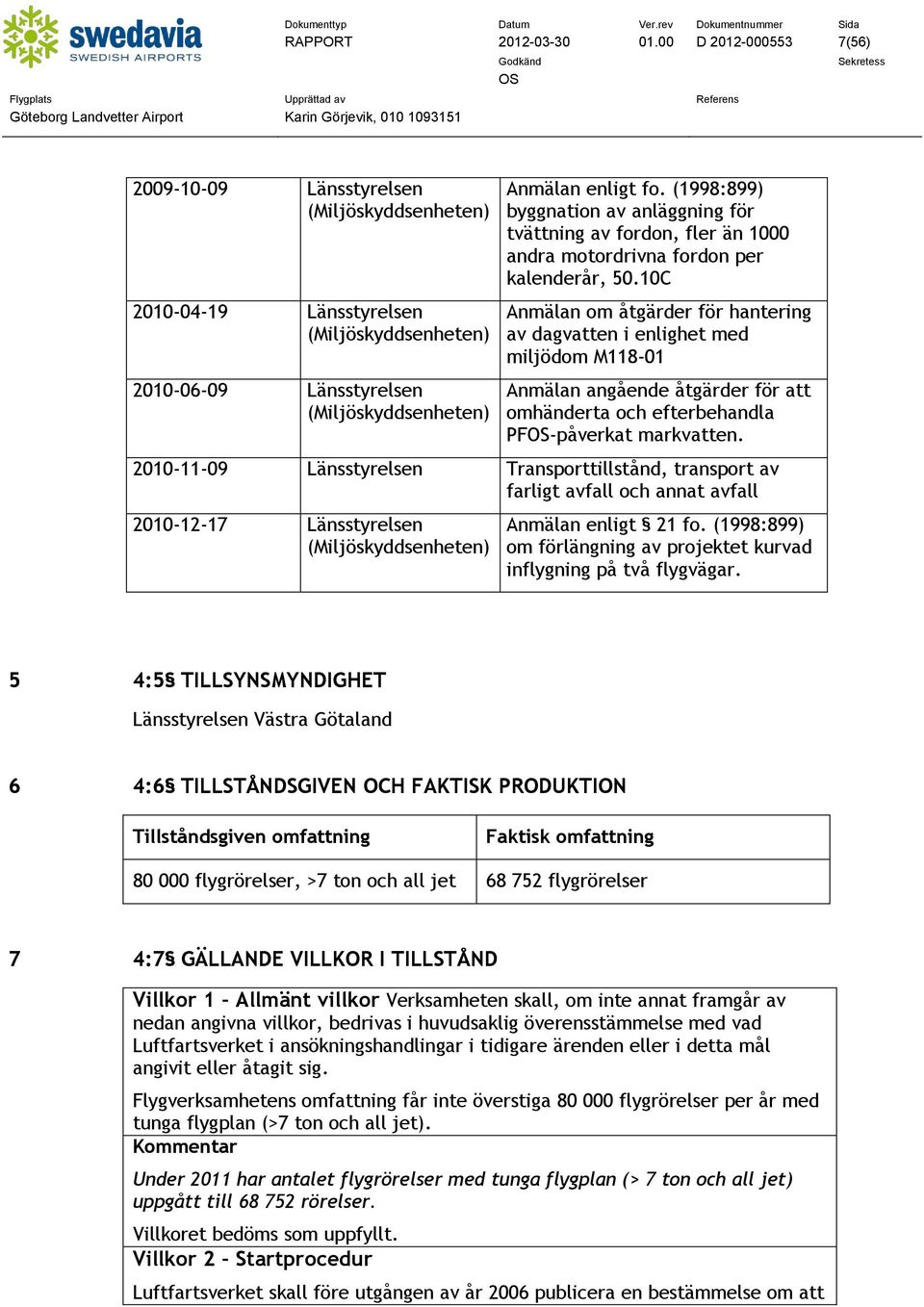 1C Anmälan om åtgärder för hantering av dagvatten i enlighet med miljödom M118-1 Anmälan angående åtgärder för att omhänderta och efterbehandla PF-påverkat markvatten.