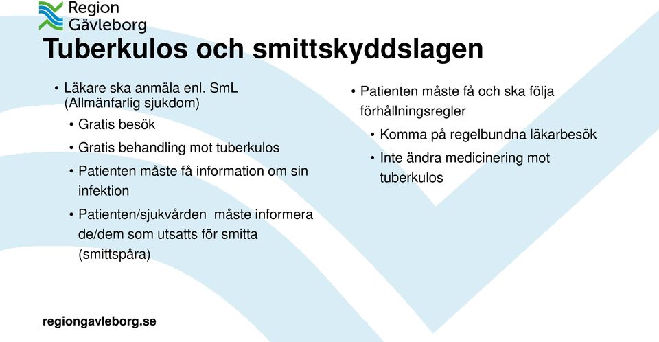 information om sin infektion Patienten måste få och ska följa förhållningsregler Komma på