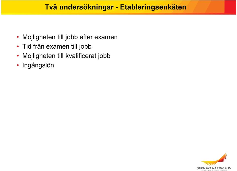 jobb efter examen Tid från examen