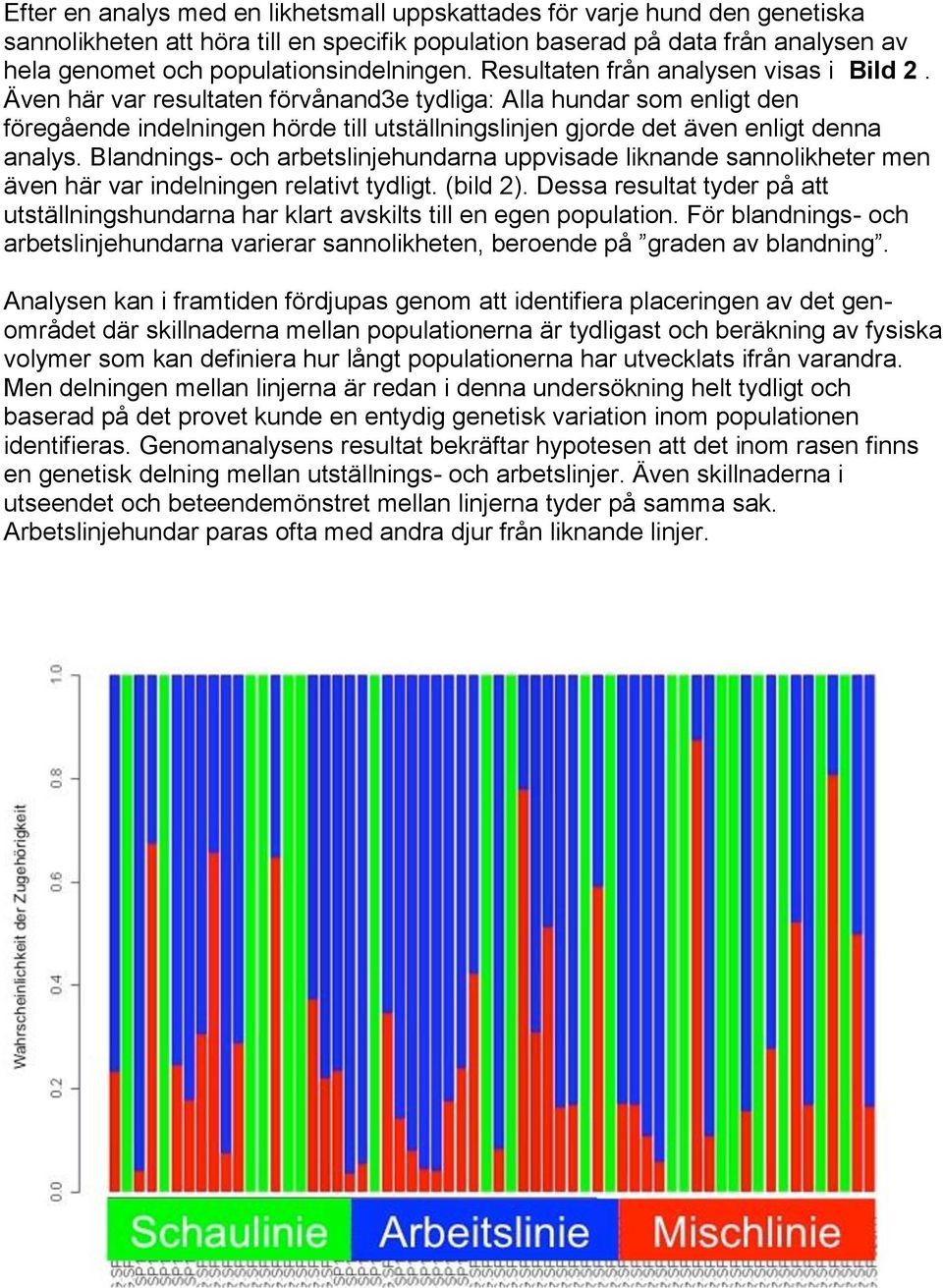 Även här var resultaten förvånand3e tydliga: Alla hundar som enligt den föregående indelningen hörde till utställningslinjen gjorde det även enligt denna analys.