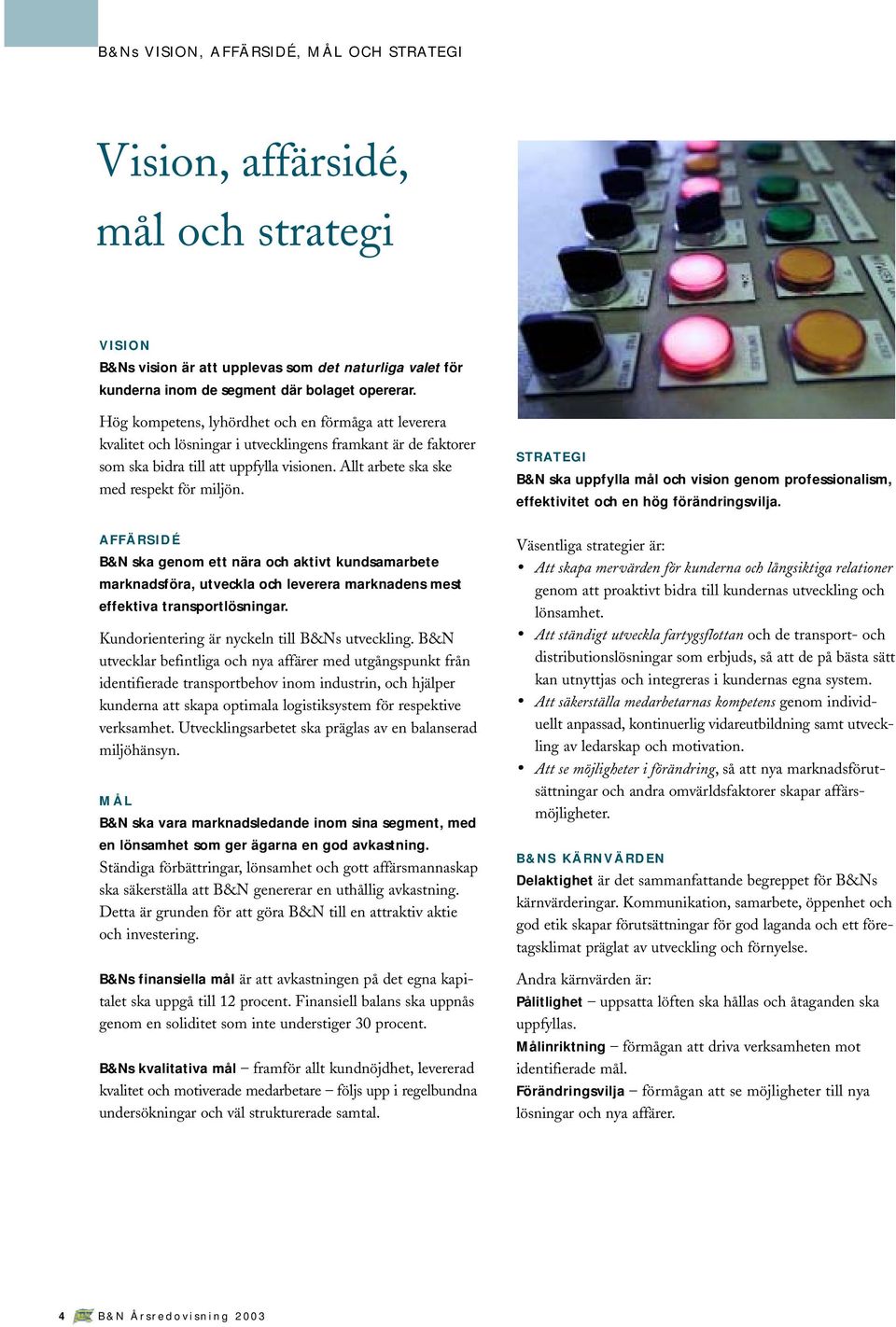 Allt arbete ska ske med respekt för miljön. STRATEGI B&N ska uppfylla mål och vision genom professionalism, effektivitet och en hög förändringsvilja.