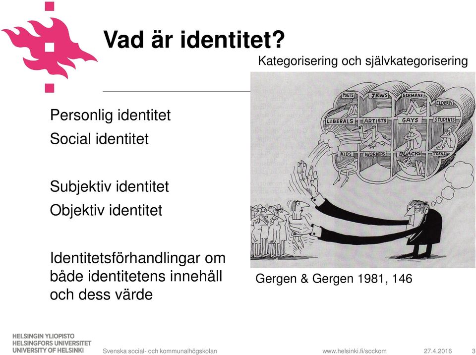 identitet Subjektiv identitet Objektiv identitet