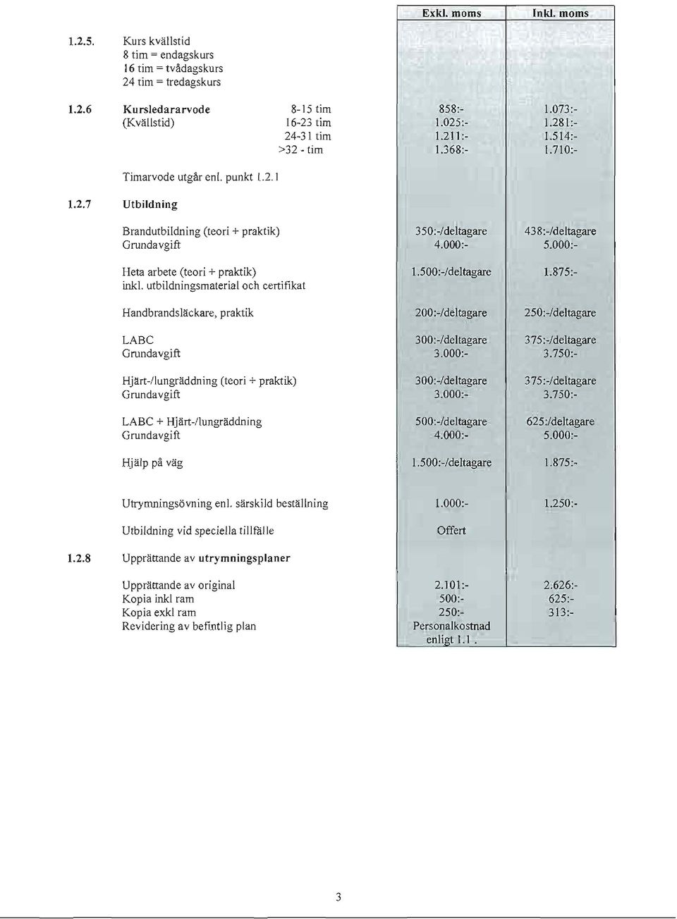 000: Heta arbete (teori + praktik) inkl. utbildningsrnateriai och certifikat 1.500:-/deltagare 1.