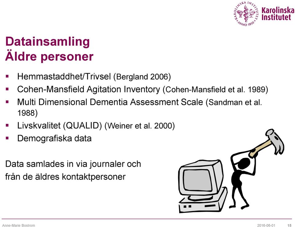 1989) Multi Dimensional Dementia Assessment Scale (Sandman et al.