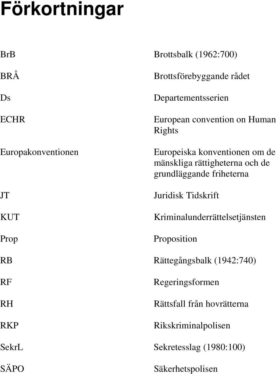 grundläggande friheterna Juridisk Tidskrift Kriminalunderrättelsetjänsten Proposition RB Rättegångsbalk (1942:740)