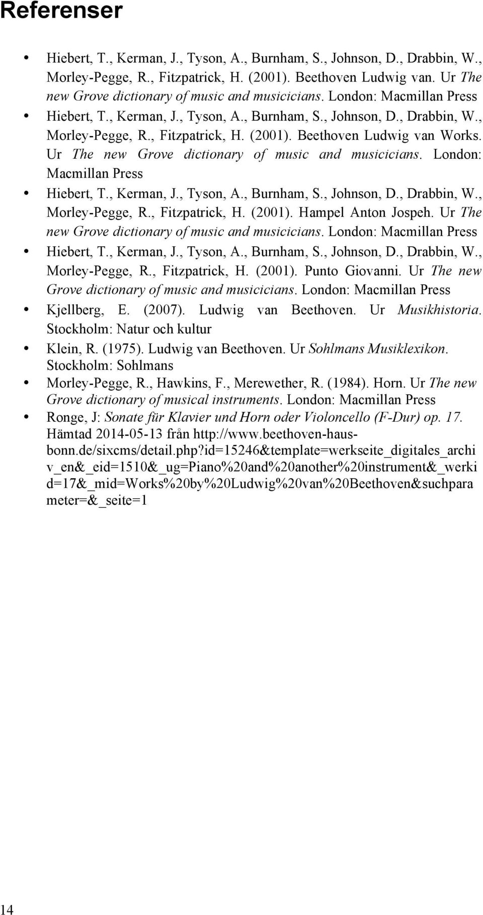 musicicians London: Macmillan Press Hiebert, T, Kerman, J, Tyson, A, Burnham, S, Johnson, D, Drabbin, W, Morley-Pegge, R, Fitzatrick, H (2001) Hamel Anton Joseh Ur The new Grove dictionary of music