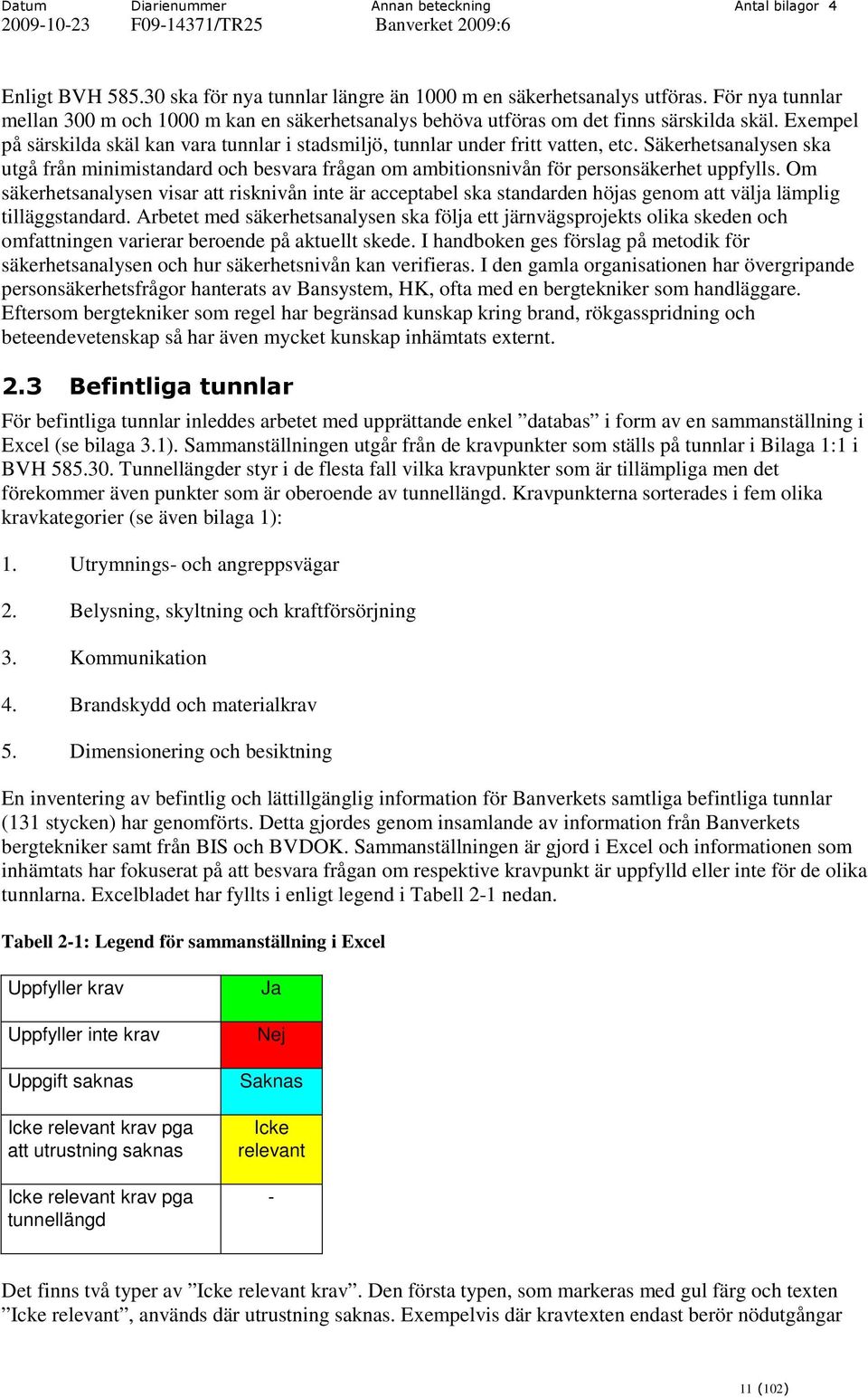 Säkerhetsanalysen ska utgå från minimistandard och besvara frågan om ambitionsnivån för personsäkerhet uppfylls.