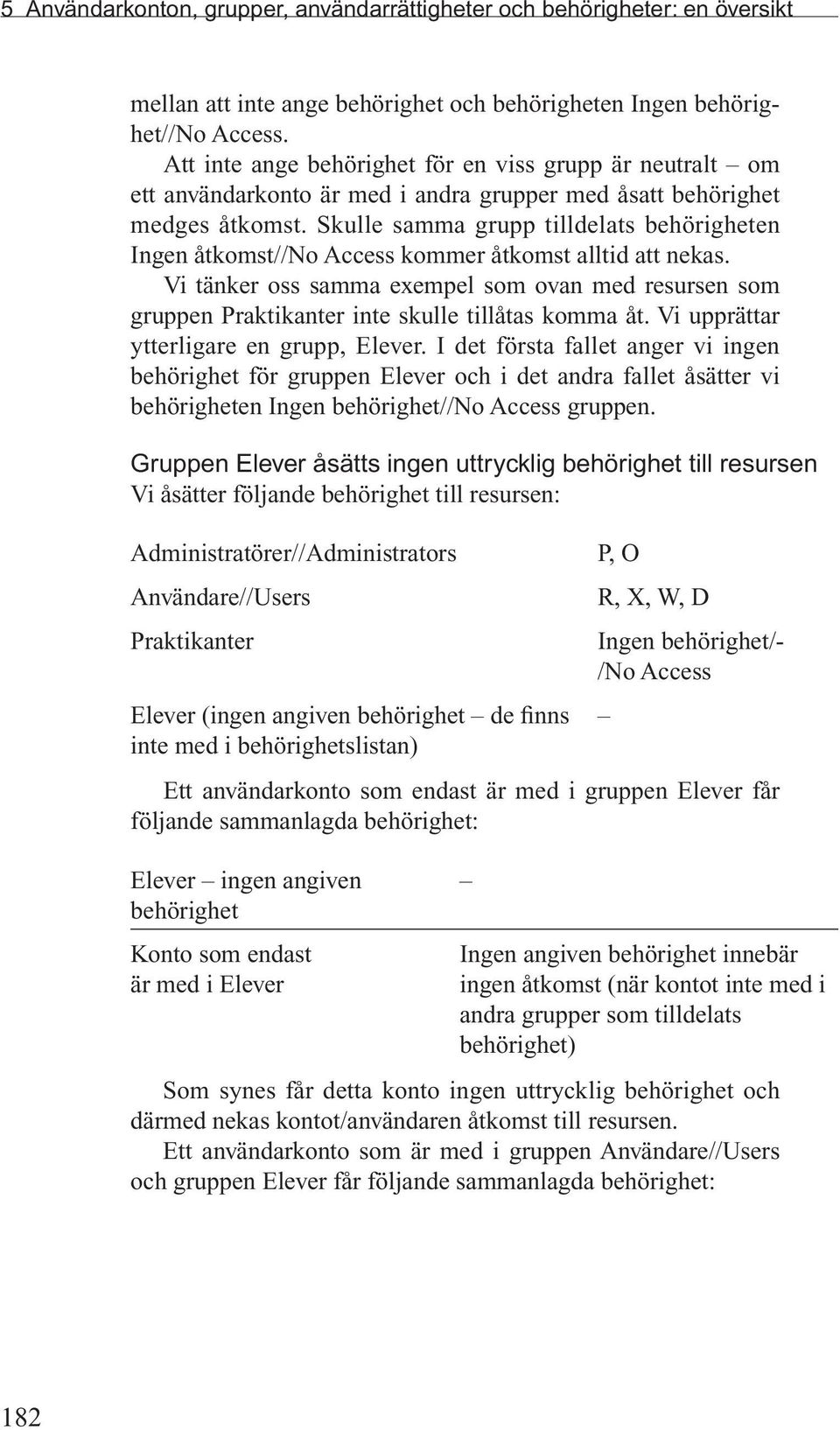 Skulle samma grupp tilldelats behörigheten Ingen åtkomst//no Access kommer åtkomst alltid att nekas.