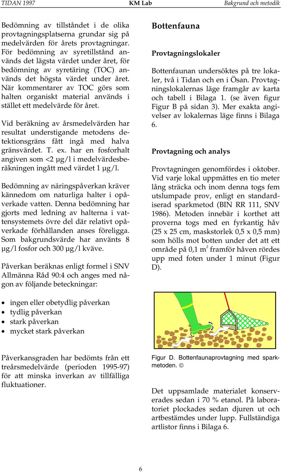 När kommentarer av TOC görs som halten organiskt material används i stället ett medelvärde för året.