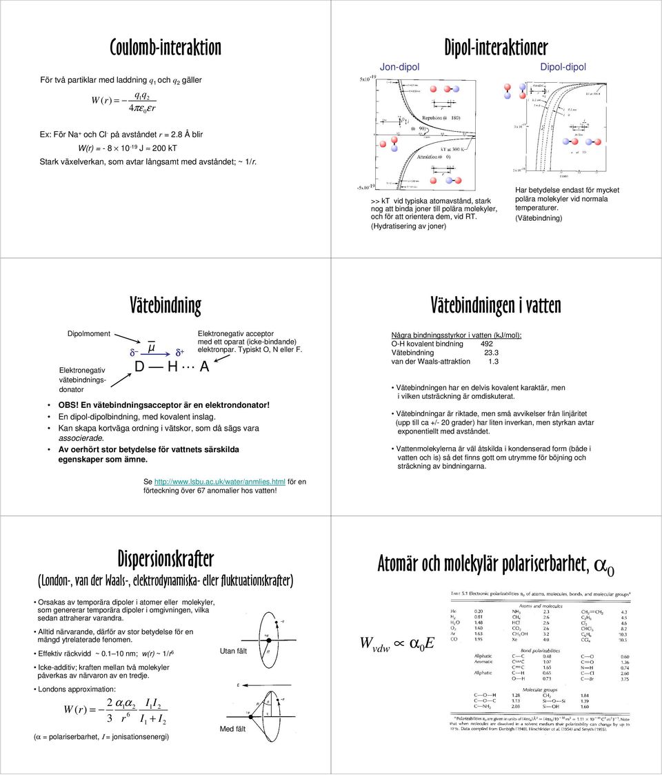 >> kt vid typiska atomavstånd, stark nog att binda joner till polära molekyler, och för att orientera dem, vid RT.