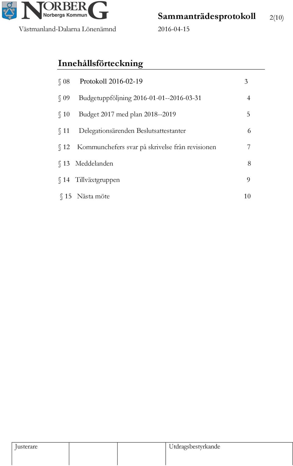 2018--2019 5 11 Delegationsärenden sattestanter 6 12 Kommunchefers svar på