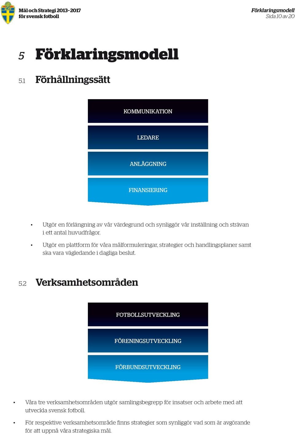 Utgör en plattform för våra målformuleringar, strategier och handlingsplaner samt ska vara vägledande i dagliga beslut. 5.