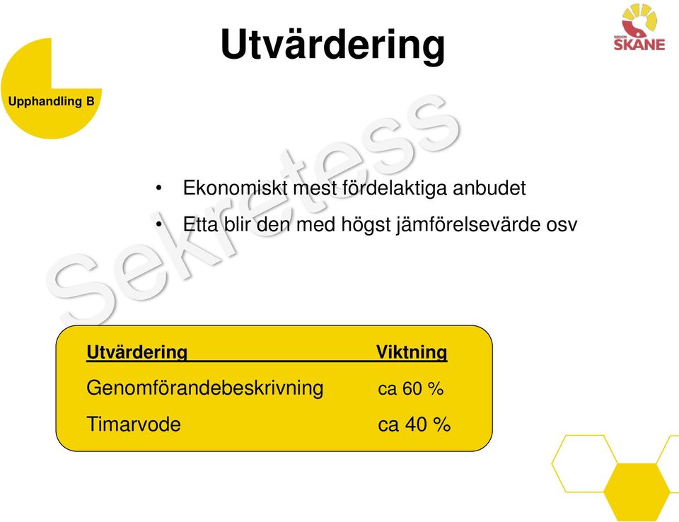 jämförelsevärde osv Utvärdering Viktning