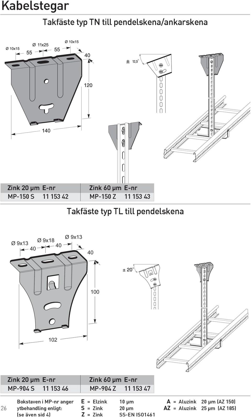 µm E-nr MP-904 S 11 153 46 MP-904 Z 11 153 47 26 Bokstaven i MP-nr anger E = Elzink 10 µm A = Aluzink 20 µm