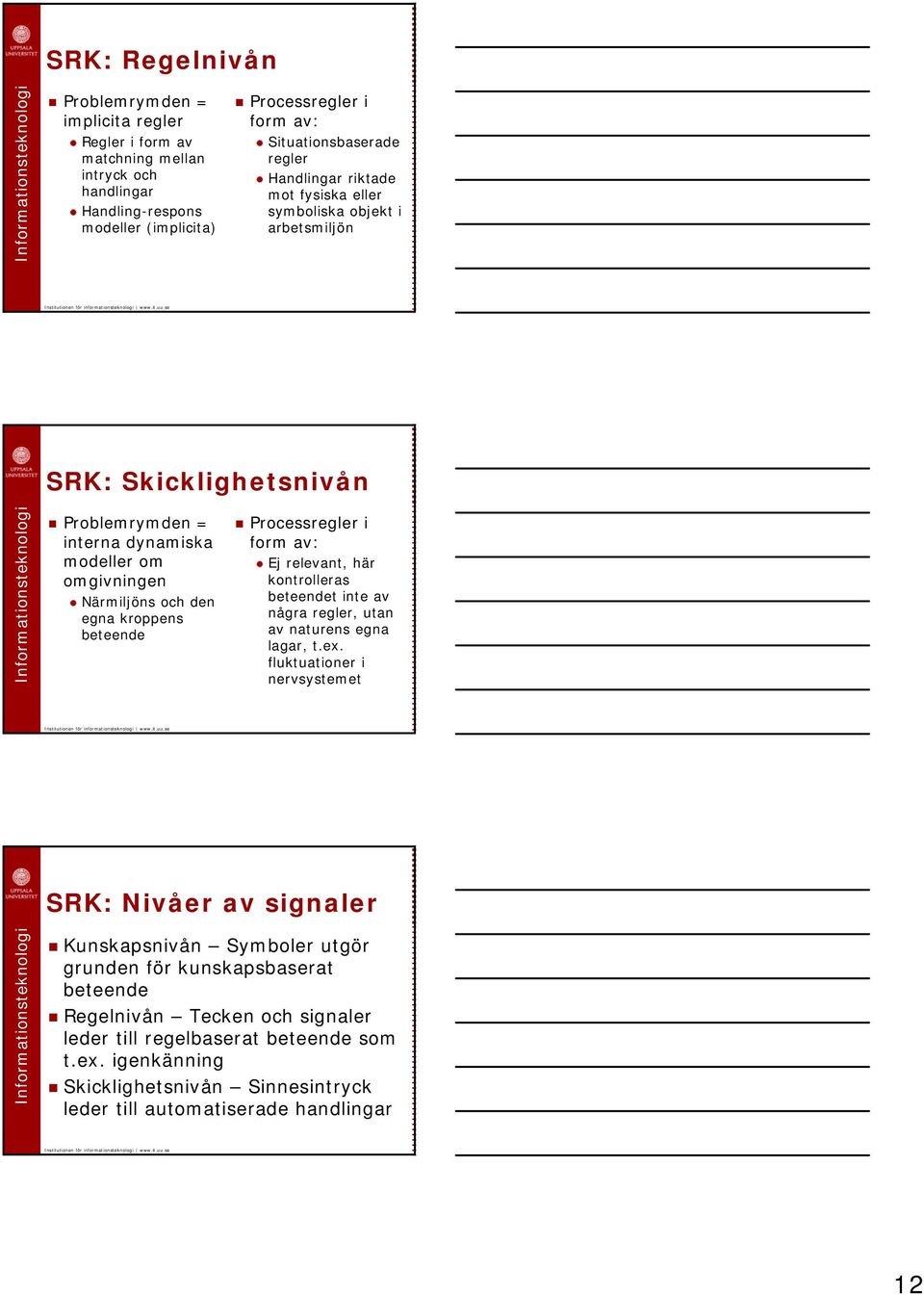 Processregler i form av: Ej relevant, här kontrolleras beteendet inte av några regler, utan av naturens egna lagar, t.ex.