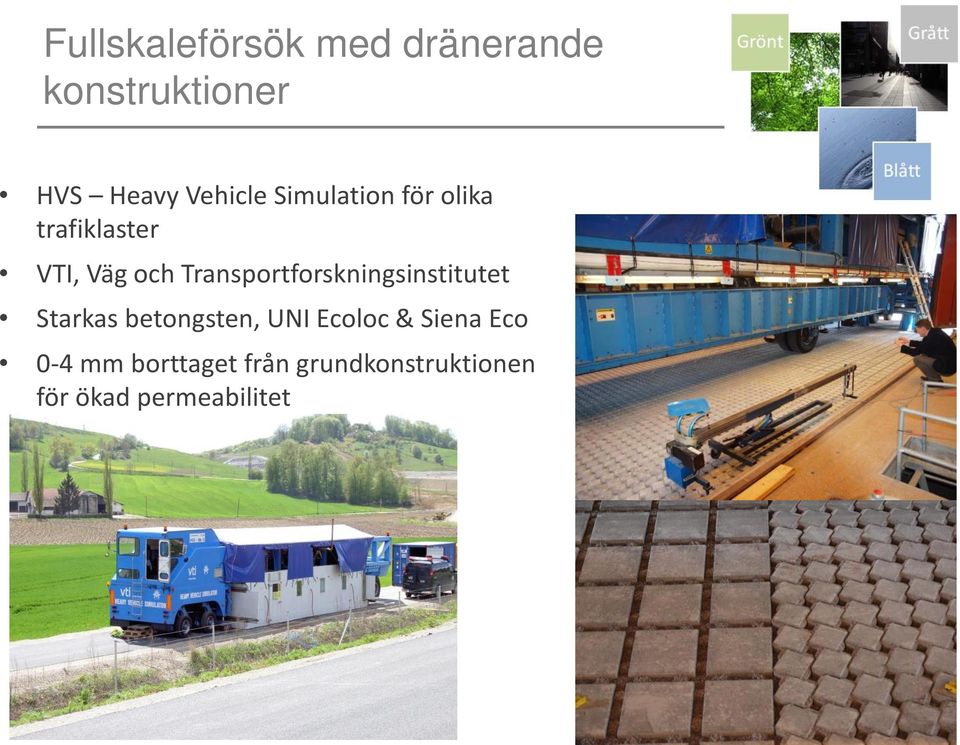 Transportforskningsinstitutet Starkas betongsten, UNI Ecoloc