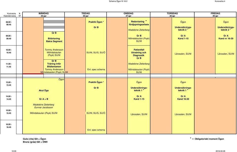 00 - Bildvisning Mölndalsaulan (Psyk) Kand 1-15 Kand nr 16-30 Bakre Segment Patientfall 10.