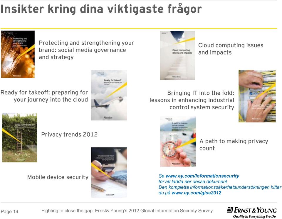 industrial control system security Privacy trends 2012 A path to making privacy count Mobile device security Se www.ey.