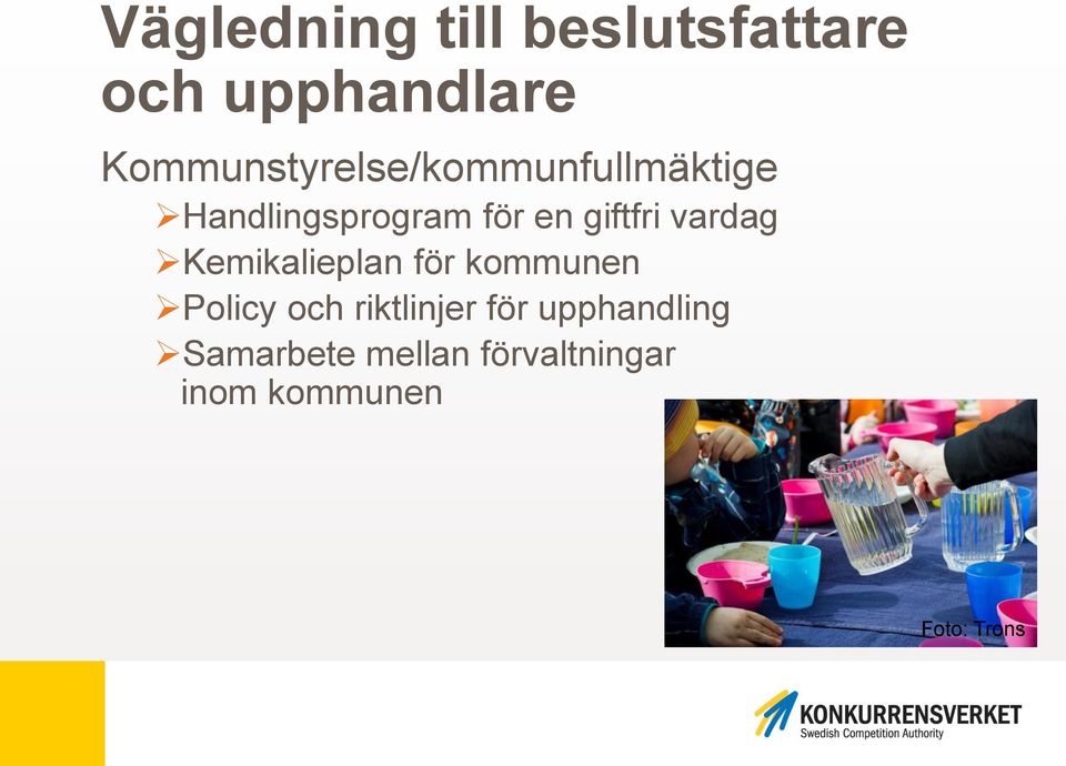 giftfri vardag Kemikalieplan för kommunen Policy och