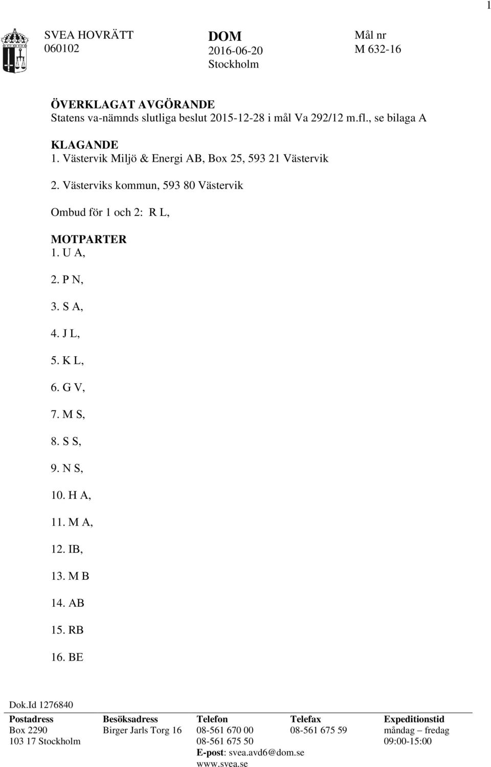 P N, 3. S A, 4. J L, 5. K L, 6. G V, 7. M S, 8. S S, 9. N S, 10. H A, 11. M A, 12. IB, 13. M B 14. AB 15. RB 16. BE Dok.