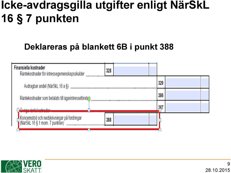 7 punkten Deklareras på