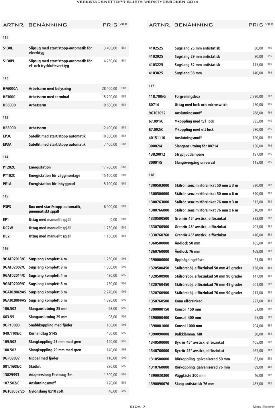 Arbetsarm med terminal 15 790,00 1382 HB6000 Arbetsarm 19 600,00 1382 113 HB3000 Arbetsarm 12 490,00 1382 EP3C Satellit med start/stopp automatik 10 300,00 1382 EP3A Satellit med start/stopp