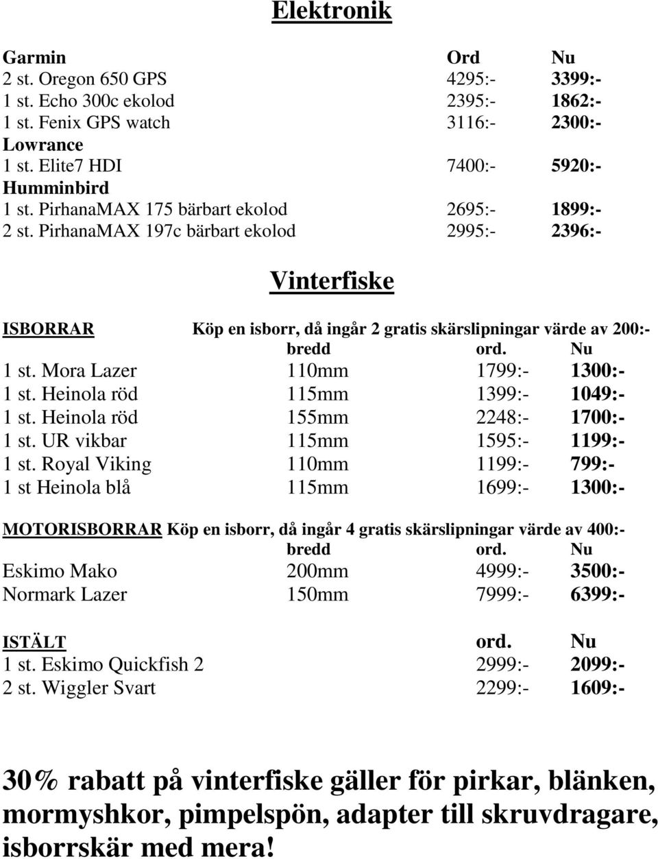 Mora Lazer 110mm 1799:- 1300:- 1 st. Heinola röd 115mm 1399:- 1049:- 1 st. Heinola röd 155mm 2248:- 1700:- 1 st. UR vikbar 115mm 1595:- 1199:- 1 st.