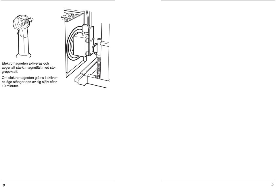 Om elektromagneten glöms i aktiverat läge