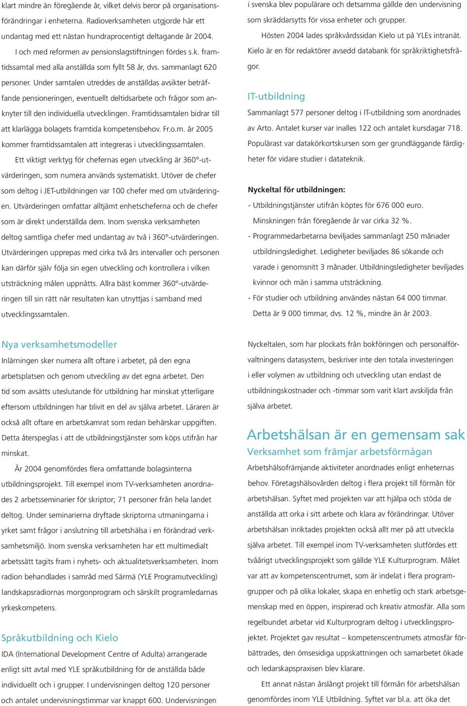 Antalet kurser var inalles 122 och antalet kursdagar 718. Populärast var datakörkortskursen som ger grundläggande färdigheter för vidare studier i datateknik.