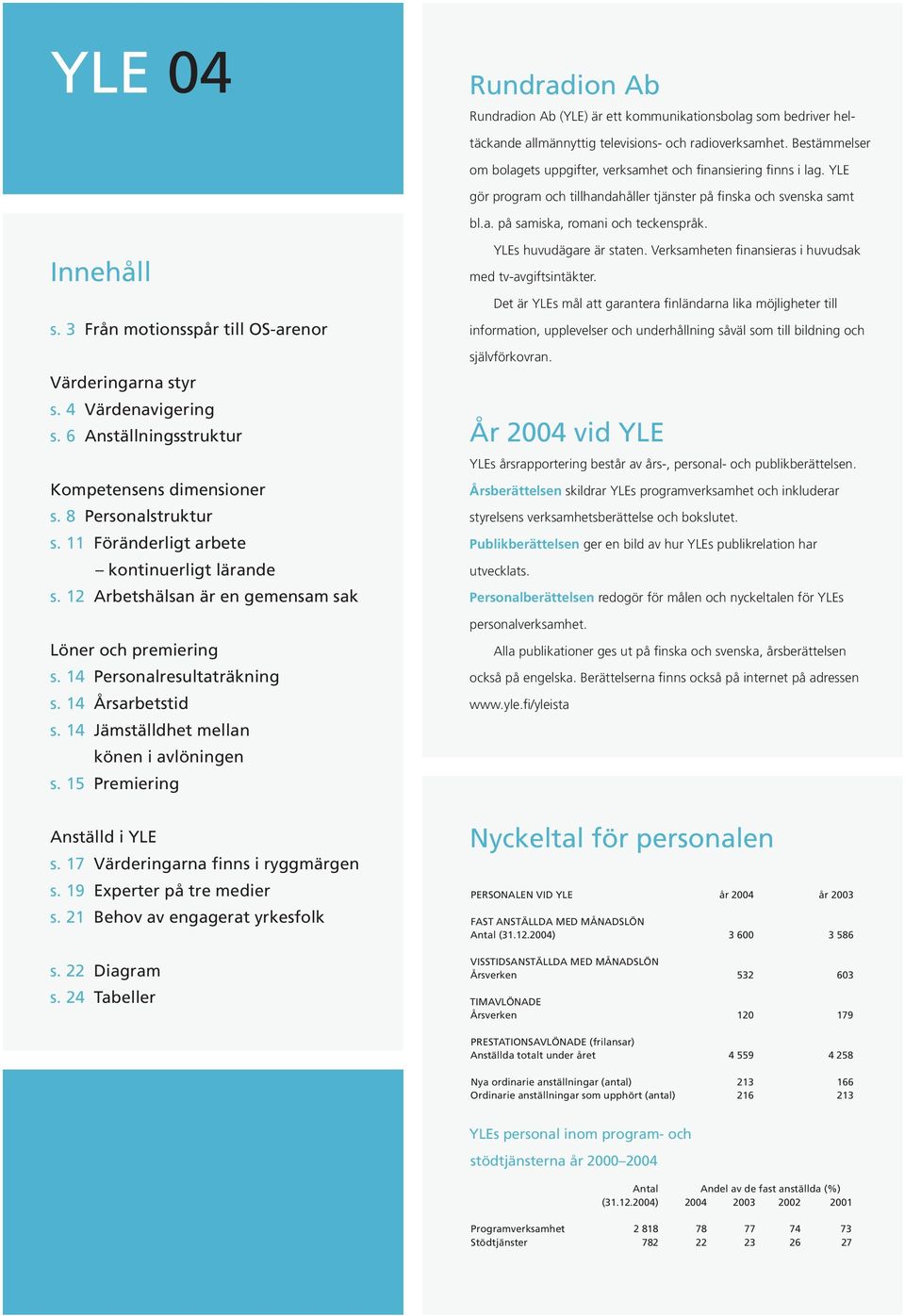 Innehåll s. 3 Från motionsspår till OS-arenor Värderingarna styr s. 4 Värdenavigering s. 6 Anställningsstruktur Kompetensens dimensioner s. 8 Personalstruktur s.