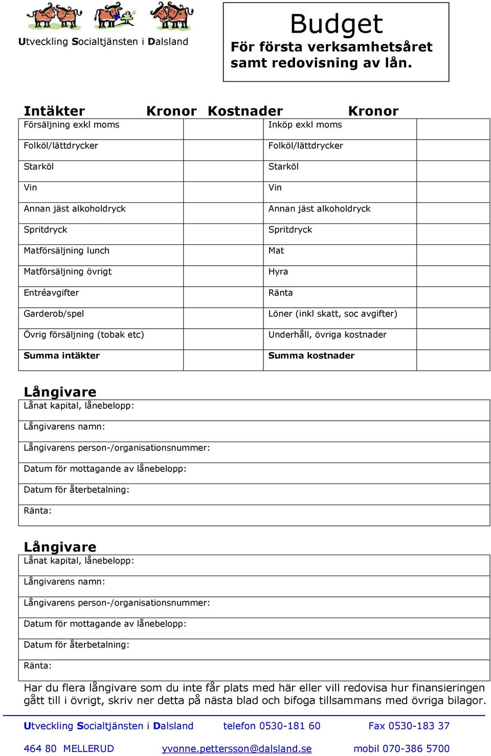 försäljning (tobak etc) Summa intäkter Folköl/lättdrycker Starköl Vin Annan jäst alkoholdryck Spritdryck Mat Hyra Ränta Löner (inkl skatt, soc avgifter) Underhåll, övriga kostnader Summa kostnader