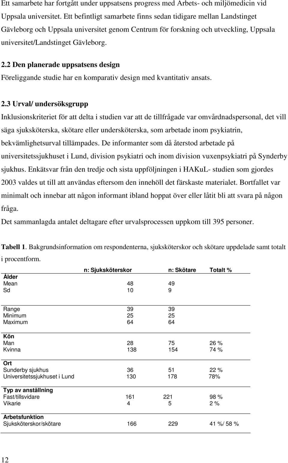 2 Den planerade uppsatsens design Föreliggande studie har en komparativ design med kvantitativ ansats. 2.