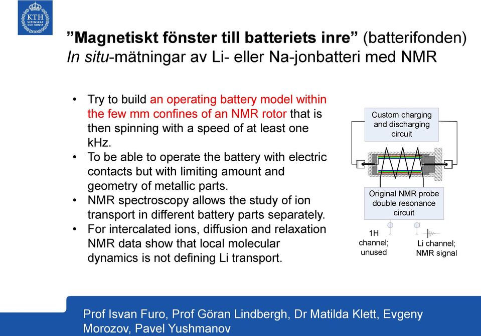 NMR spectroscopy allows the study of ion transport in different battery parts separately.