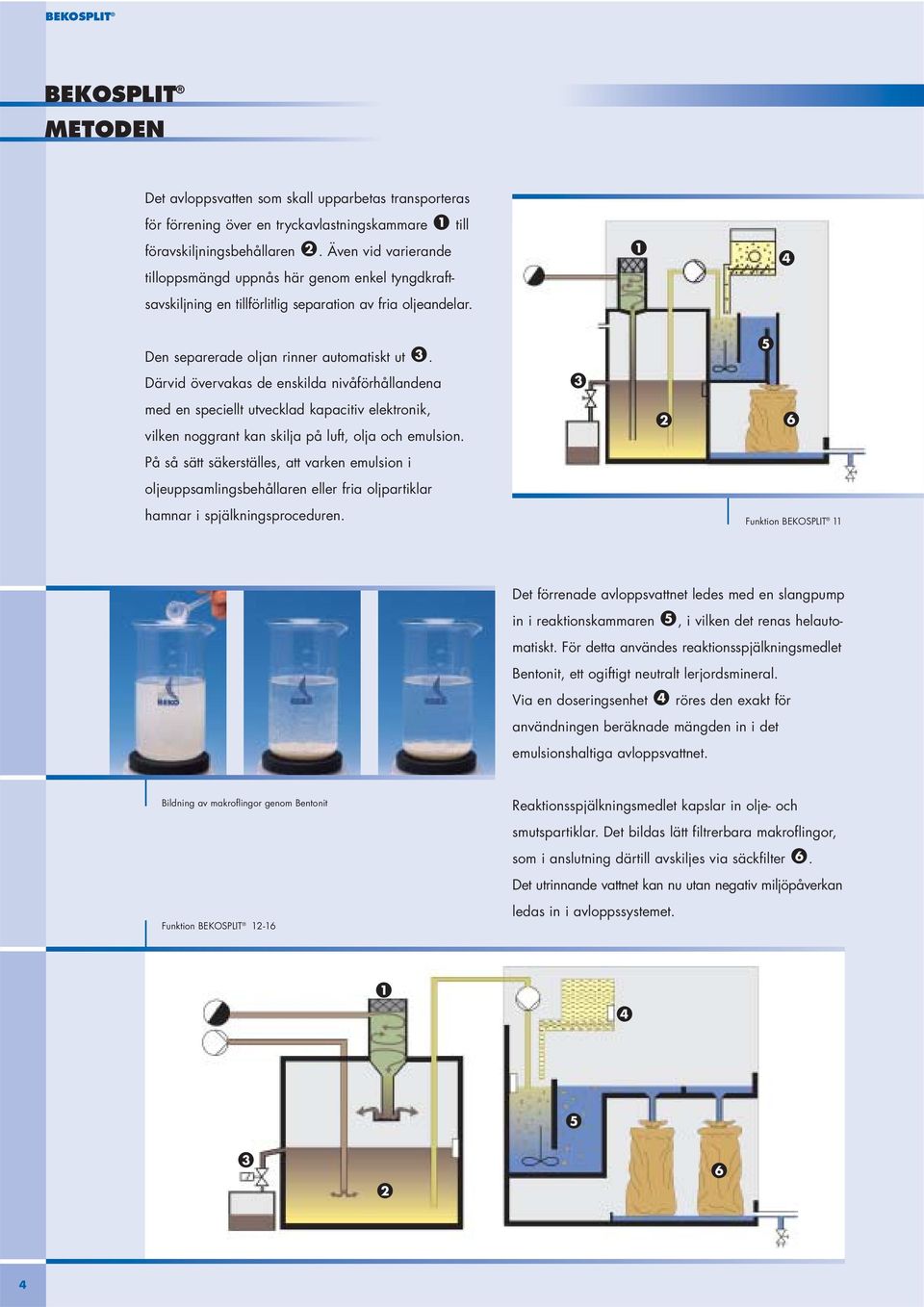 5 Därvid övervakas de enskilda nivåförhållandena 3 med en speciellt utvecklad kapacitiv elektronik, vilken noggrant kan skilja på luft, olja och emulsion.