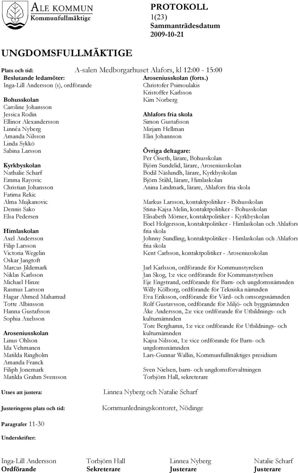 Axel Andersson Filip Larsson Victoria Wegelin Oskar Jangtoft Marcus Jildemark Niklas Karlsson Michael Hinze Rasmus Larsson Hagar Ahmed Mahamud Totte Albinsson Hanna Gustafsson Sophia Axelsson