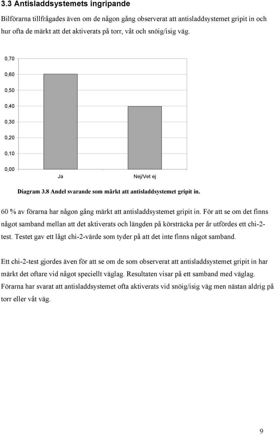 För att se om det finns något samband mellan att det aktiverats och längden på körsträcka per år utfördes ett chi-2- test.