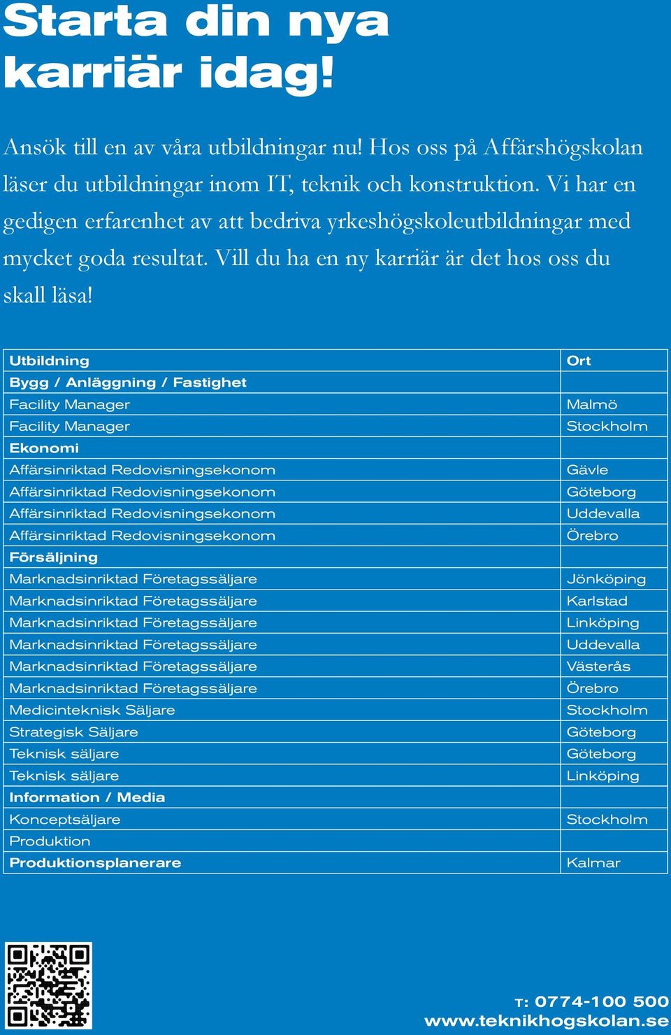 Utbildning Bygg / Anläggning / Fastighet Facility Manager Facility Manager Ekonomi Affärsinriktad Redovisningsekonom Affärsinriktad Redovisningsekonom Affärsinriktad Redovisningsekonom Affärsinriktad