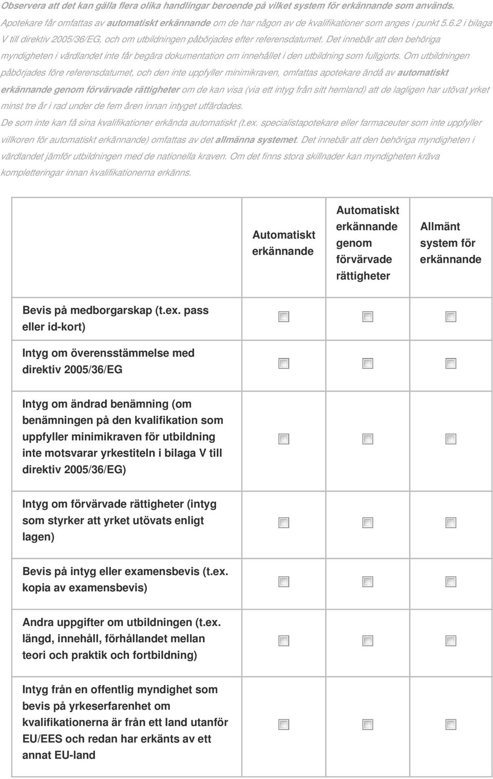 2 i bilaga V till direktiv 2005/36/EG, och om utbildningen påbörjades efter referensdatumet.