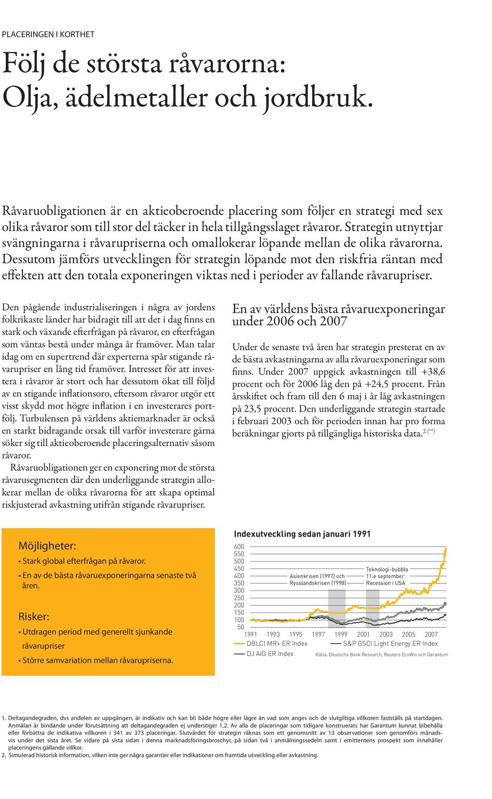 Strategin utnyttjar svängningarna i råvarupriserna och omallokerar löpande mellan de olika råvarorna.