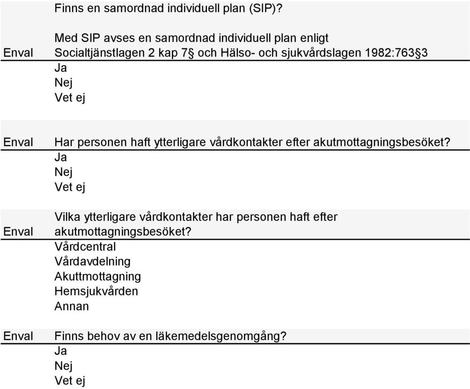 sjukvårdslagen 1982:763 3 Har personen haft ytterligare vårdkontakter efter akutmottagningsbesöket?