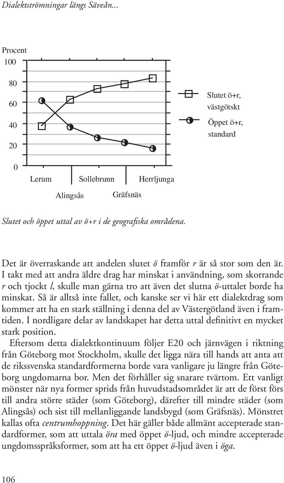 I takt med att andra äldre drag har minskat i användning, som skorrande r och tjockt l, skulle man gärna tro att även det slutna ö-uttalet borde ha minskat.