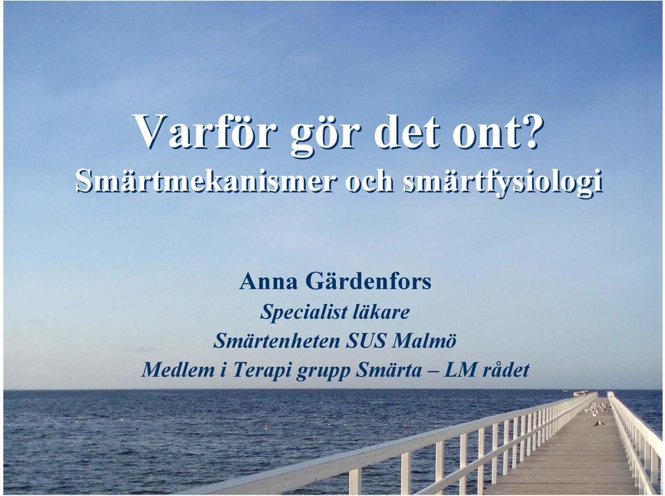 Anna Gärdenfors Specialist läkare